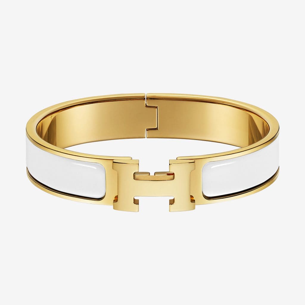 18K White Clic Hermes Bracelet